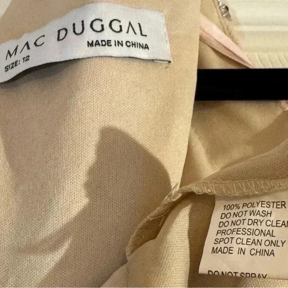 MAC DUGGAL Light Pink Floral Applique Long Sleeve Illusion Gown Style 70224 NWT - Picture 7 of 8